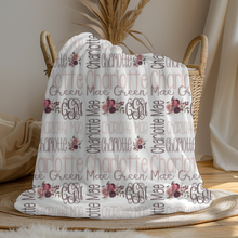 Load image into Gallery viewer, THEME BLANKET ~ Name Monogram Rose
