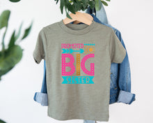Load image into Gallery viewer, Promoted To Big Sister Shirt, Pregnancy Announcement Shirt, Big Sister T Shirt, Sibling Announcement, Sister Reveal Outfit, Toddler Tee