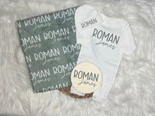 Load image into Gallery viewer, Personalized Name Blanket with set option