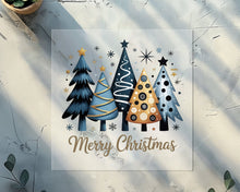 Load image into Gallery viewer, Merry Christmas Blue Trees DTF TRANSFER