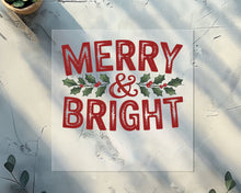Load image into Gallery viewer, Merry And Bright With Holly DTF TRANSFER