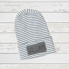 Load image into Gallery viewer, Personalized Newborn Hospital Hat Leather Patch