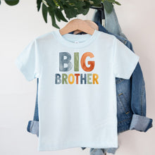 Load image into Gallery viewer, Big Brother Watercolor design on light blue kids t-shirt