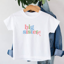 Load image into Gallery viewer, Big Sister Pastel Bow design on white kids t-shirt