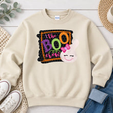 Load image into Gallery viewer, Boo Crew Bunny Ghost Halloween design on Sand crewneck sweatshirt