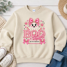 Load image into Gallery viewer, Bootiful My First Halloween Pink Halloween design on Sand crewneck sweatshirt