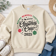 Load image into Gallery viewer, Christmas Crew 2025 Christmas design on Sand crewneck sweatshirt