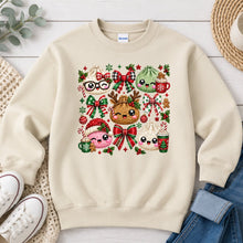 Load image into Gallery viewer, Christmas Dumplings Bows Christmas design on Sand crewneck sweatshirt