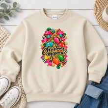 Load image into Gallery viewer, Christmas in Missouri Lights Christmas design on Sand crewneck sweatshirt