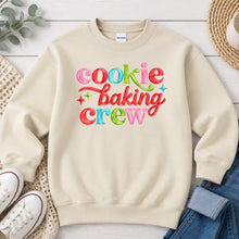 Load image into Gallery viewer, Cookie Baking Crew Christmas design on Sand crewneck sweatshirt