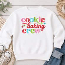 Load image into Gallery viewer, Cookie Baking Crew Christmas design on White crewneck sweatshirt
