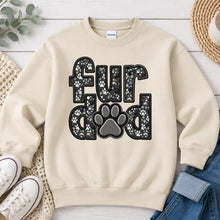 Load image into Gallery viewer, Fur Dad Paw Print dog lover design on Sand crewneck sweatshirt