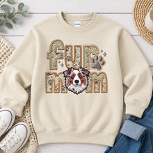 Load image into Gallery viewer, Fur Mom Australian Shepherd Red Merle dog lover design on Sand crewneck sweatshirt