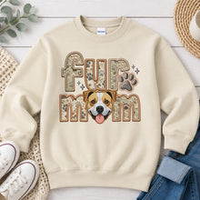 Load image into Gallery viewer, Fur Mom Boxer Pitbull Mix dog lover design on Sand crewneck sweatshirt