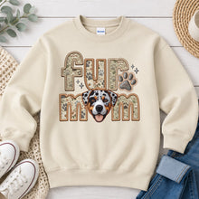Load image into Gallery viewer, Fur Mom Catahoula Leopard dog lover design on Sand crewneck sweatshirt
