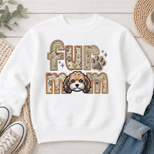 Load image into Gallery viewer, Fur Mom Cavapoo dog lover design on White crewneck sweatshirt