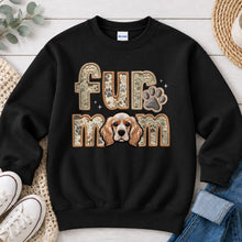 Load image into Gallery viewer, Fur Mom Cocker Spaniel dog lover design on Black crewneck sweatshirt