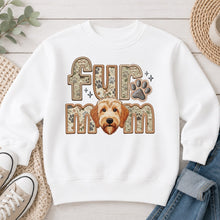 Load image into Gallery viewer, Fur Mom Doodle Apricot dog lover design on White crewneck sweatshirt