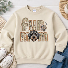 Load image into Gallery viewer, Fur Mom Doodle Brindle dog lover design on Sand crewneck sweatshirt