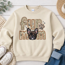 Load image into Gallery viewer, Fur Mom Frenchie Brindle dog lover design on Sand crewneck sweatshirt