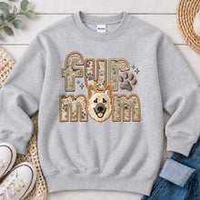 Load image into Gallery viewer, Fur Mom German Shepherd Cream dog lover design on Ash Grey crewneck sweatshirt