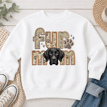Load image into Gallery viewer, Fur Mom German Shorthaired Pointer Black dog lover design on White crewneck sweatshirt