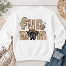 Load image into Gallery viewer, Fur Mom Mastiff dog lover design on White crewneck sweatshirt