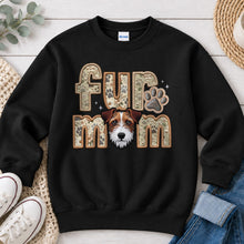 Load image into Gallery viewer, Fur Mom Parson Russell Terrier dog lover design on Black crewneck sweatshirt
