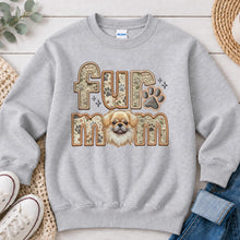 Load image into Gallery viewer, Fur Mom Pekingese dog lover design on Ash Grey crewneck sweatshirt