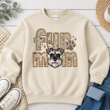 Load image into Gallery viewer, Fur Mom Schnauzer dog lover design on Sand crewneck sweatshirt