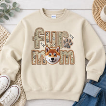 Load image into Gallery viewer, Fur Mom Shiba Inu dog lover design on Sand crewneck sweatshirt