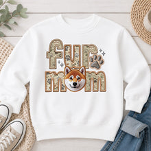Load image into Gallery viewer, Fur Mom Shiba Inu dog lover design on White crewneck sweatshirt