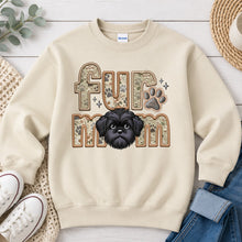 Load image into Gallery viewer, Fur Mom Shih Tzu Black dog lover design on Sand crewneck sweatshirt