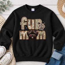 Load image into Gallery viewer, Fur Mom Shih Tzu Brown dog lover design on Black crewneck sweatshirt