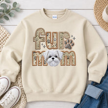 Load image into Gallery viewer, Fur Mom Shih Tzu White dog lover design on Sand crewneck sweatshirt