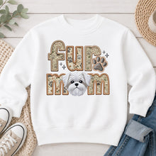 Load image into Gallery viewer, Fur Mom Shih Tzu White dog lover design on White crewneck sweatshirt