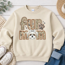 Load image into Gallery viewer, Fur Mom Shih Tzu White with Bow dog lover design on Sand crewneck sweatshirt
