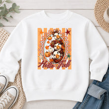 Load image into Gallery viewer, Hello Fall Goose Trio Fall design on White crewneck sweatshirt