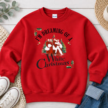 Load image into Gallery viewer, I'm Dreaming Of A White Christmas Christmas design on Red crewneck sweatshirt