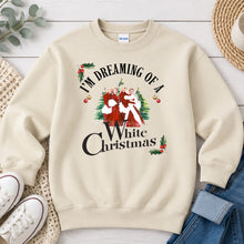 Load image into Gallery viewer, I'm Dreaming Of A White Christmas Christmas design on Sand crewneck sweatshirt