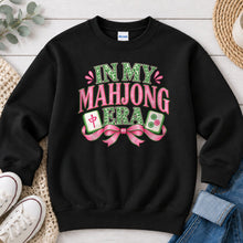 Load image into Gallery viewer, In My Mahjong Era Mahjong design on Black crewneck sweatshirt