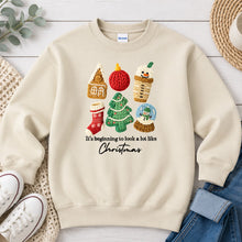 Load image into Gallery viewer, It's Beginning To Look A Lot Like Christmas Christmas design on Sand crewneck sweatshirt