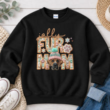 Load image into Gallery viewer, Jolly Great Dane Fawn Christmas design on Black crewneck sweatshirt