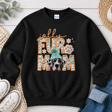 Load image into Gallery viewer, Jolly Great Dane Harlequin Christmas design on Black crewneck sweatshirt