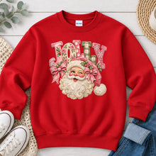 Load image into Gallery viewer, Jolly Santa Impasto Christmas design on Red crewneck sweatshirt