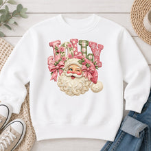 Load image into Gallery viewer, Jolly Santa Impasto Christmas design on White crewneck sweatshirt