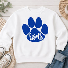 Load image into Gallery viewer, Paw Print Lions Script White