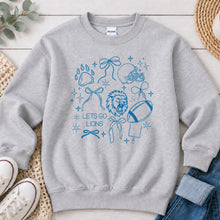 Load image into Gallery viewer, Lets Go Lions Football Doodle Ash Grey