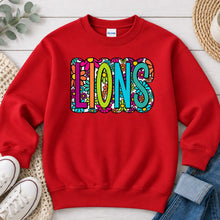 Load image into Gallery viewer, Floral Lions Red