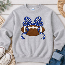 Load image into Gallery viewer, Football Polka Dot Bow Ash Grey